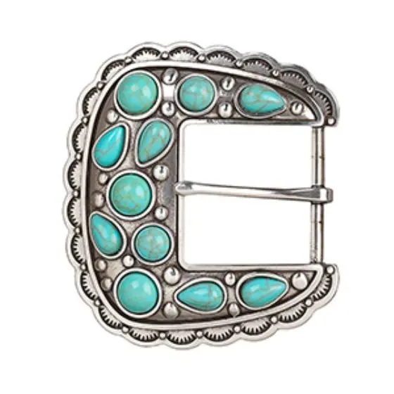 Blazin Roxx Two Piece Turquoise Buckle Belt Buckle 1