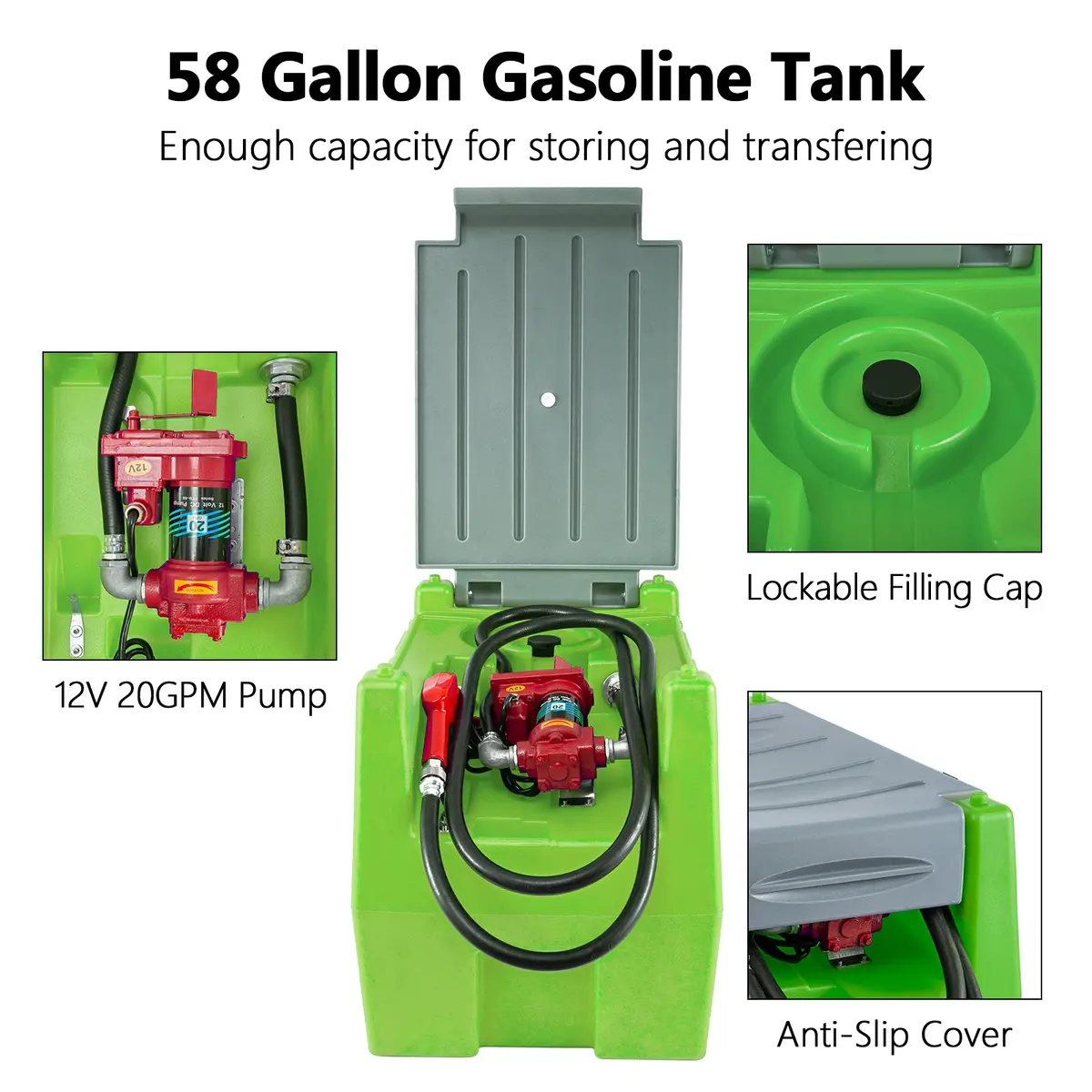 Tecspace 58 Gallon Gasoline Tank Pump 1