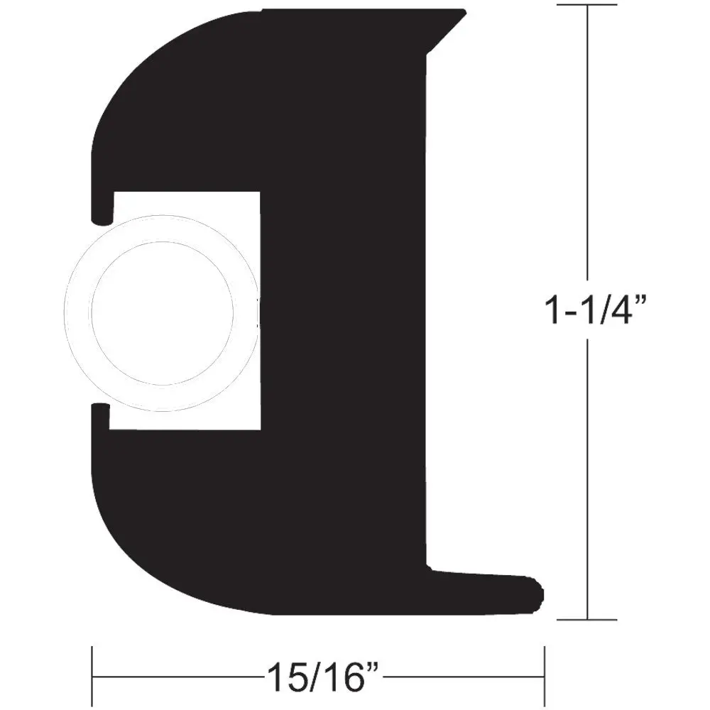 Taco Flex Vinyl Rub Rail Kit - Black W/White Insert - 50' - 1-1/4" X 15/16" [V11-3447Bwk50-2] 1