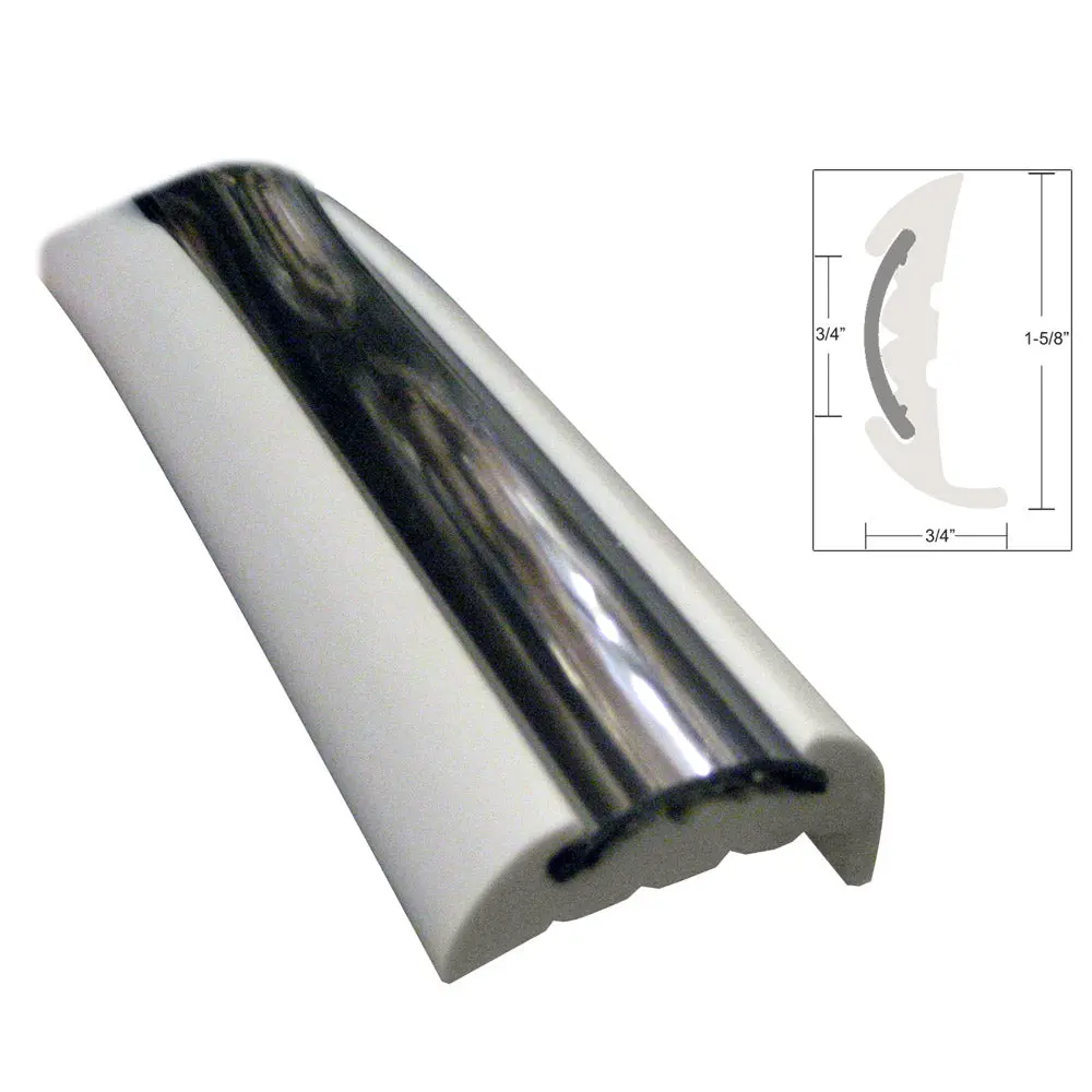 Taco Semi-Rigid Rub Rail Kit - White W/Flex Chrome Insert - 70' [V11-9811Wcm70-2] 1