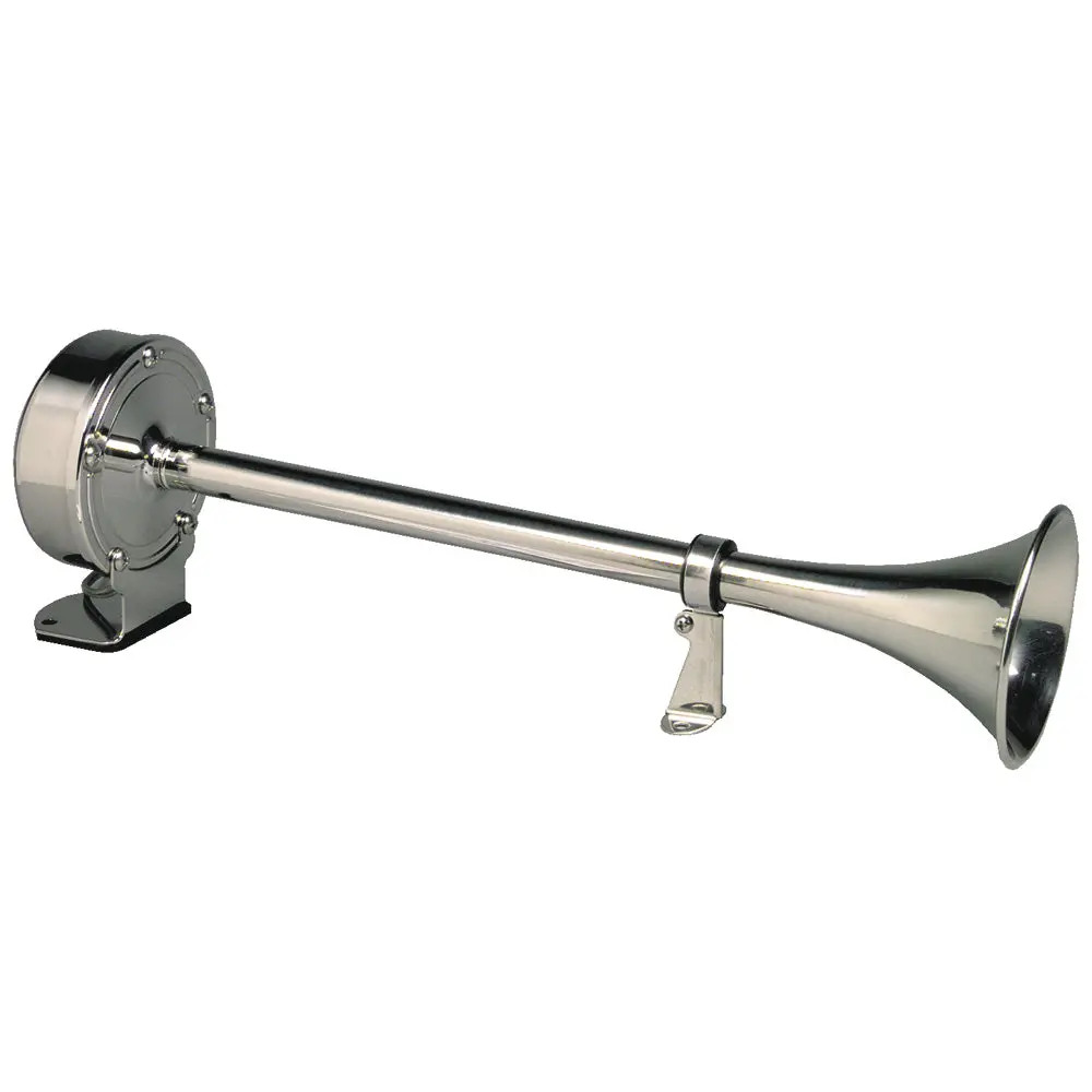 Schmitt Marine Deluxe All-Stainless Single Trumpet Horn - 24V [12427] 1