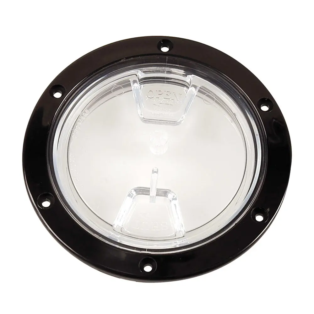 Beckson 4" Clear Center Screw Out Deck Plate - Black [Dp40-B-C] 1