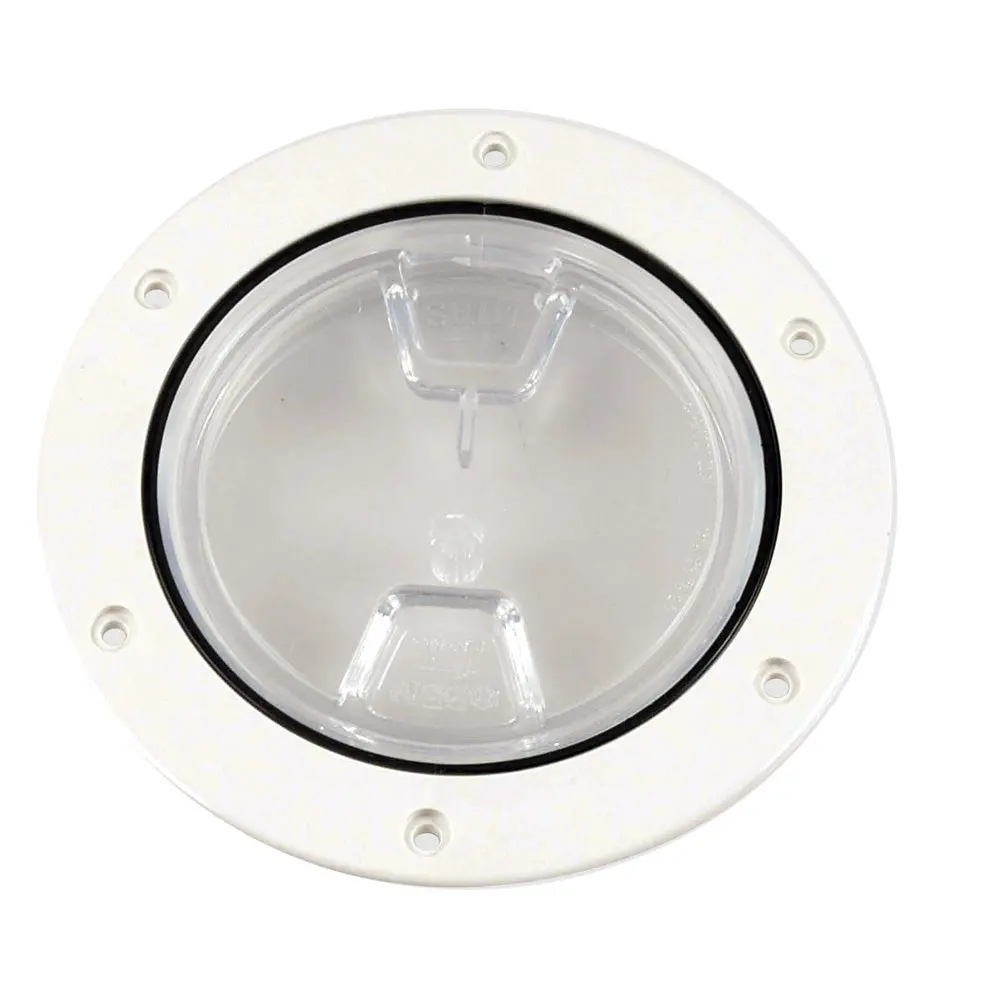 Beckson 4" Clear Center Screw-Out Deck Plate - White [Dp40-W-C] 1