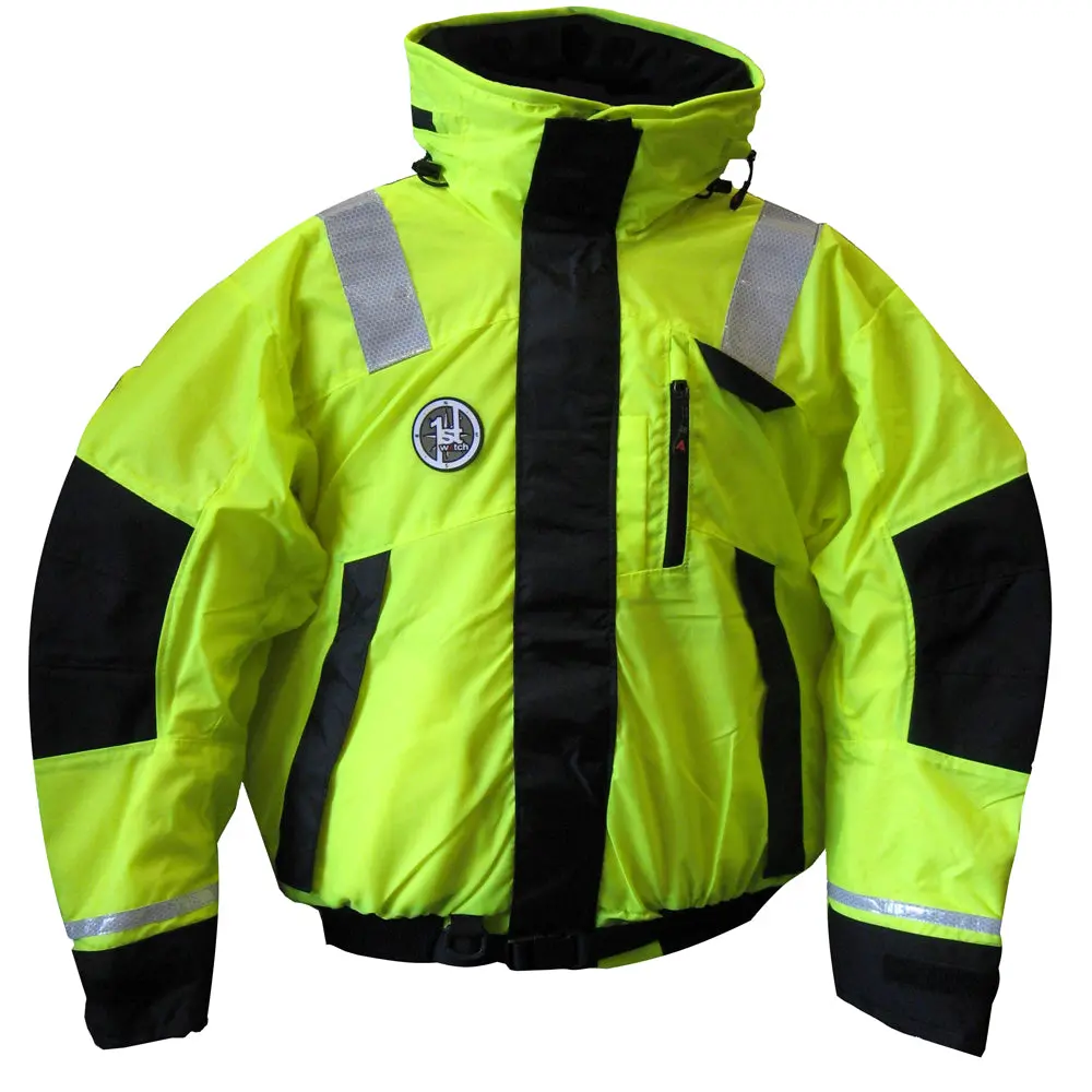 First Watch Ab-1100 Flotation Bomber Jacket - Hi-Vis Yellow/Black - Medium [Ab-1100-Hv-M] 1