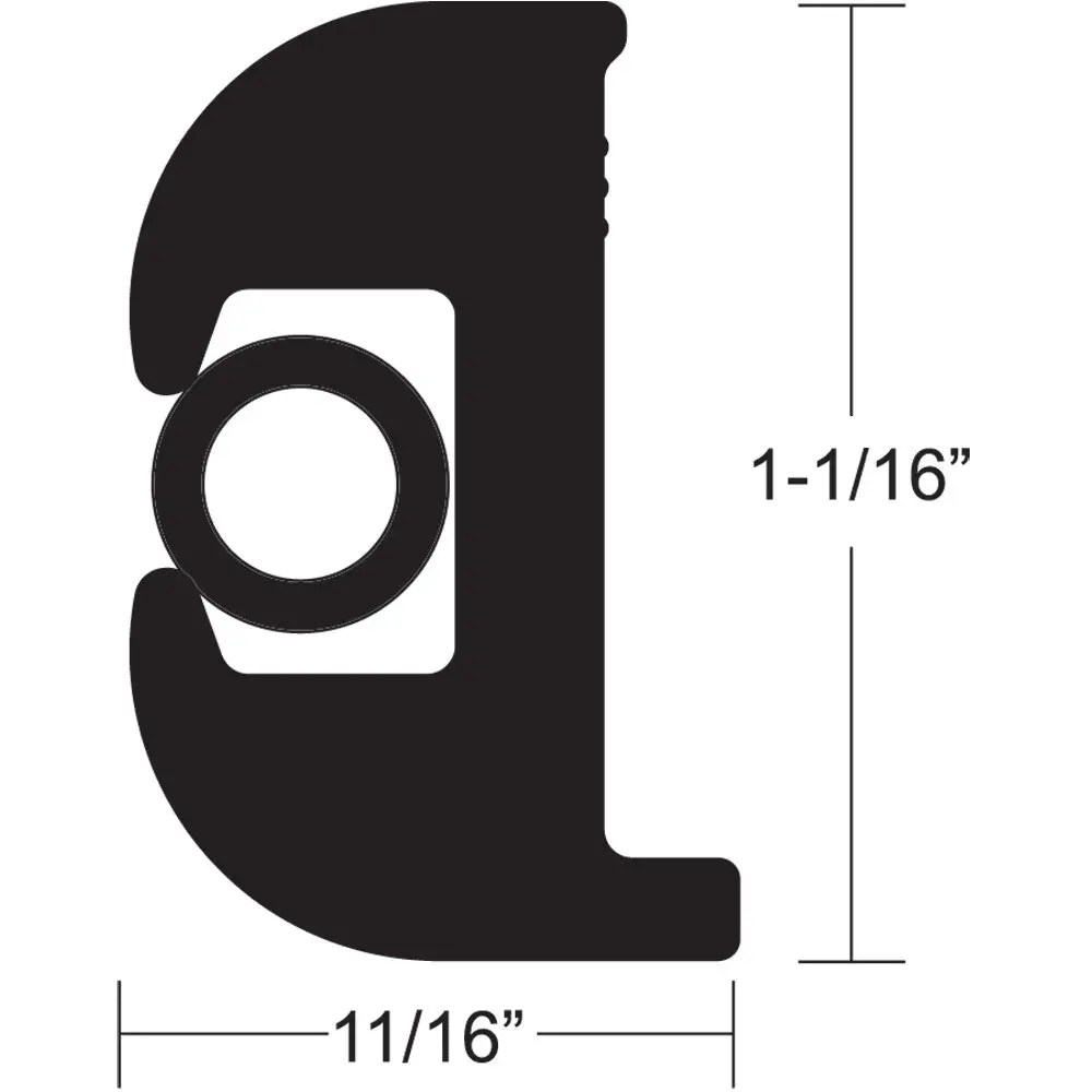 Taco Flex Vinyl Rub Rail Kit - Black W/Black Insert - 70' - 1-1/16" X 11/16" [V11-0809Bbk70-2] 1