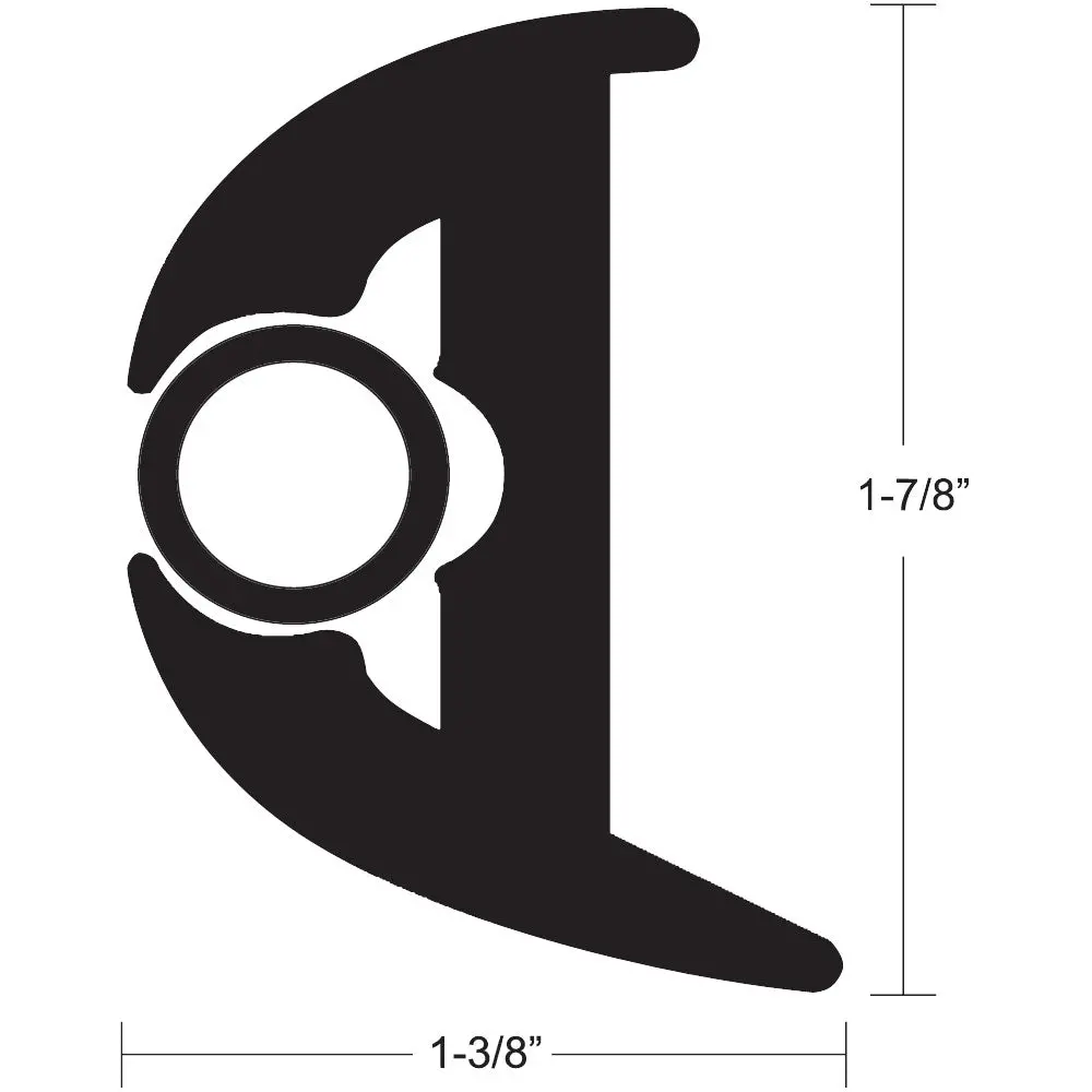 Taco Flex Vinyl Rub Rail Kit - Black W/Black Insert - 50' - 1-7/8" X 1-3/8" [V11-3426Bbk50-2] 1