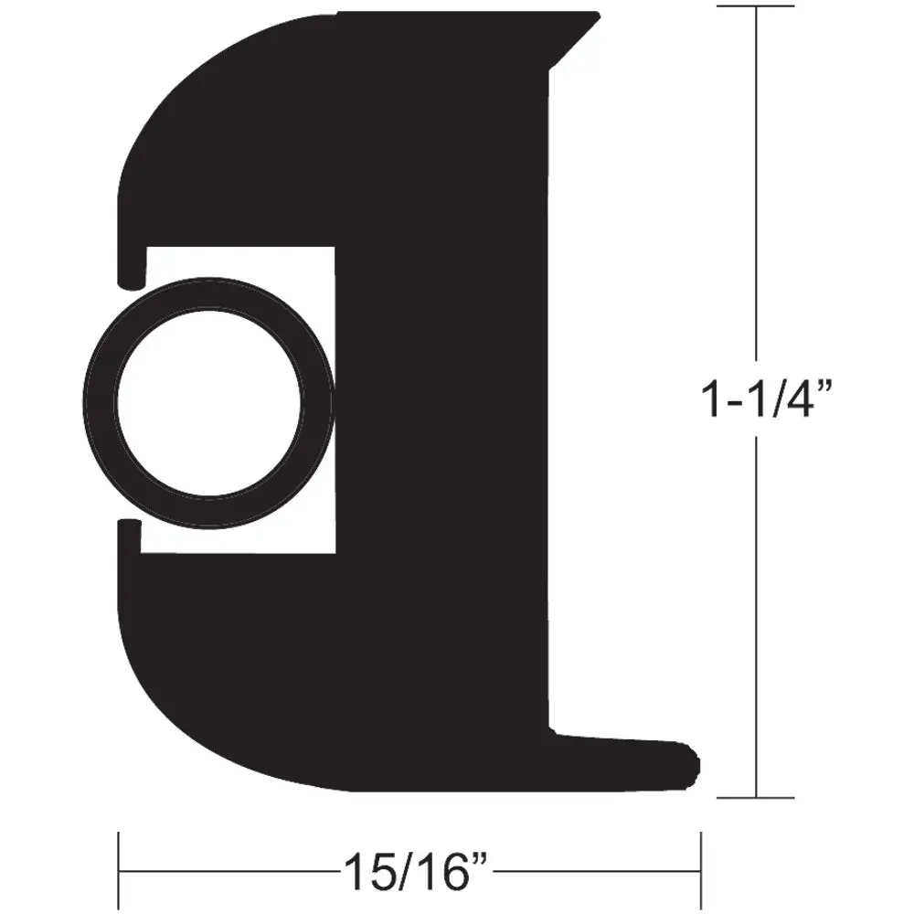 Taco Flex Vinyl Rub Rail Kit - Black W/Black Insert - 70' - 1-1/4" X 15/16" [V11-3447Bbk70-2] 1