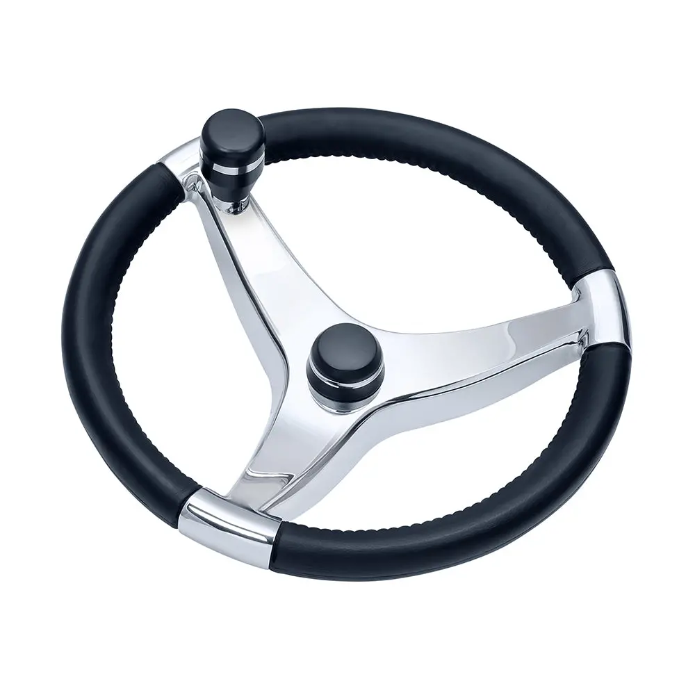 Schmitt Marine Evo Pro 316 Cast Stainless Steel Steering Wheel W/Control Knob - 15.5" Diameter [7241521Fgk] 1
