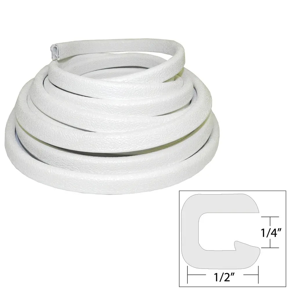 Taco Flexible Vinyl Trim - 1/4" Opening X 1/2"W X 25'L - White [V30-1008W25-1] 1
