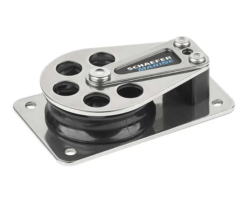 Schaefer Flat Base Cheek Block, Delrin (Tm) Sheave 1
