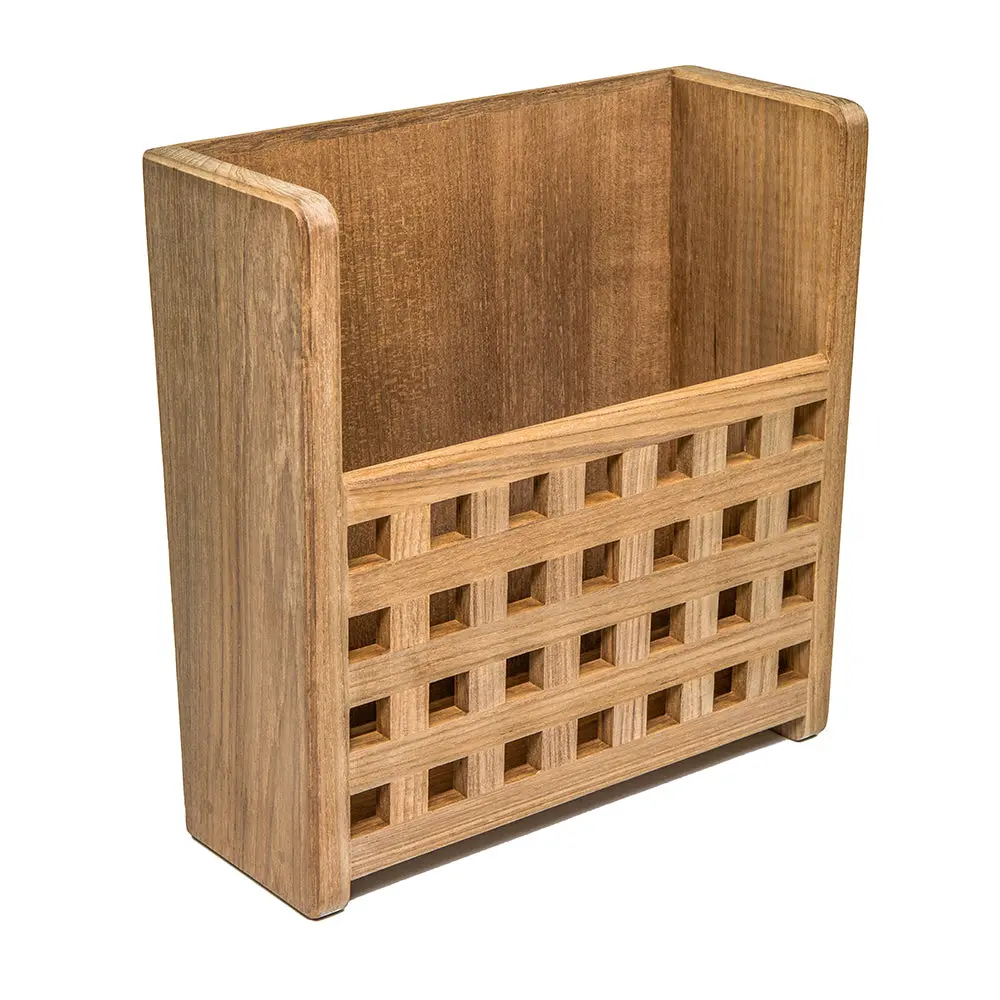 Whitecap Teak Grate Front Magazine Rack [62502] 1