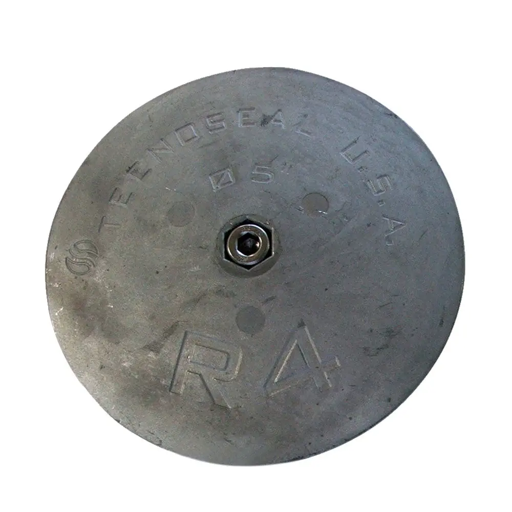 Tecnoseal R4 Rudder Anode - Zinc - 5" Diameter X 5/8" Thickness [R4] 1