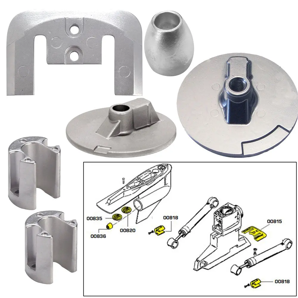 Tecnoseal Anode Kit W/Hardware - Mercury Bravo 3 2004-Present - Magnesium [20805Mg] 1