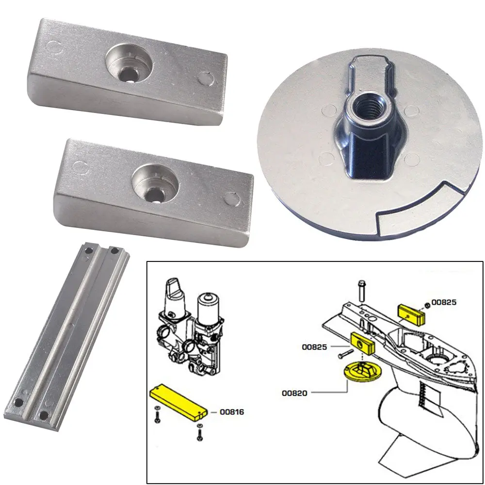 Tecnoseal Anode Kit W/Hardware - Mercury Verado 4 - Zinc [20814] 1