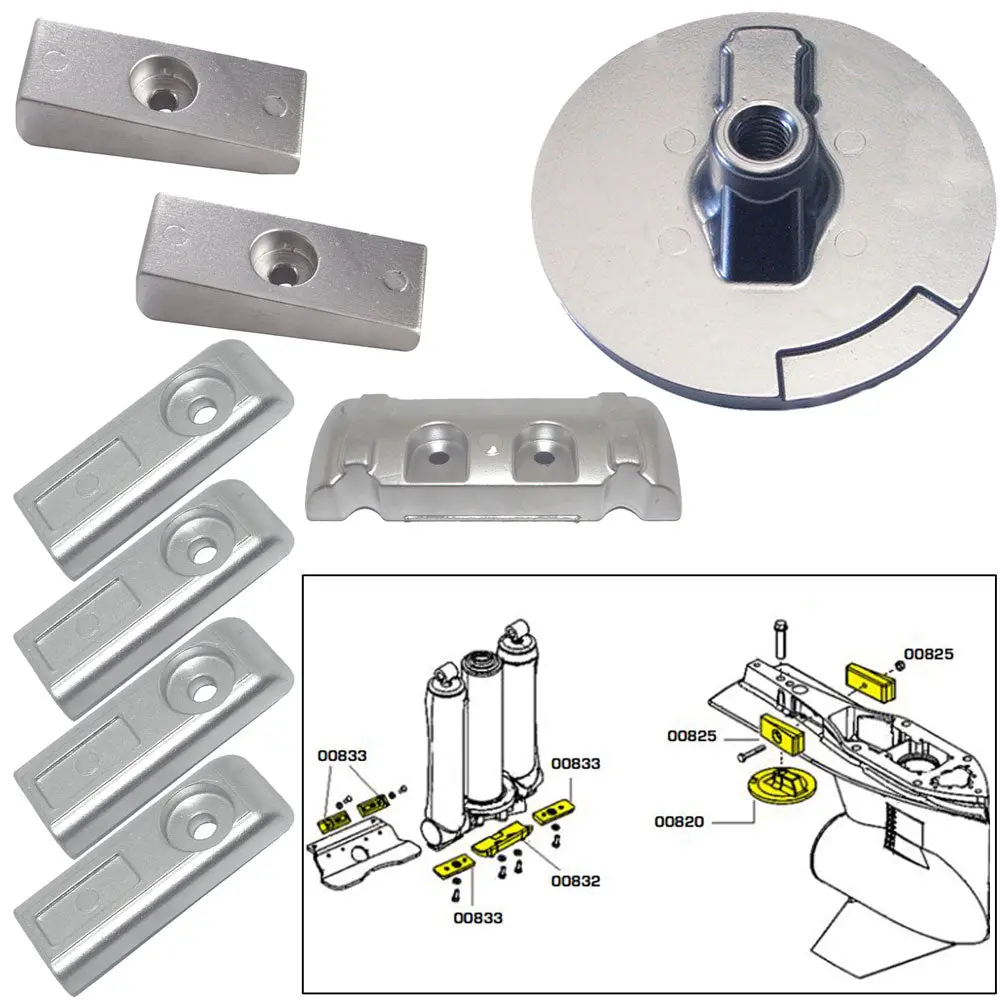 Tecnoseal Anode Kit W/Hardware - Mercury Verado 6 - Aluminum [20816Al] 1