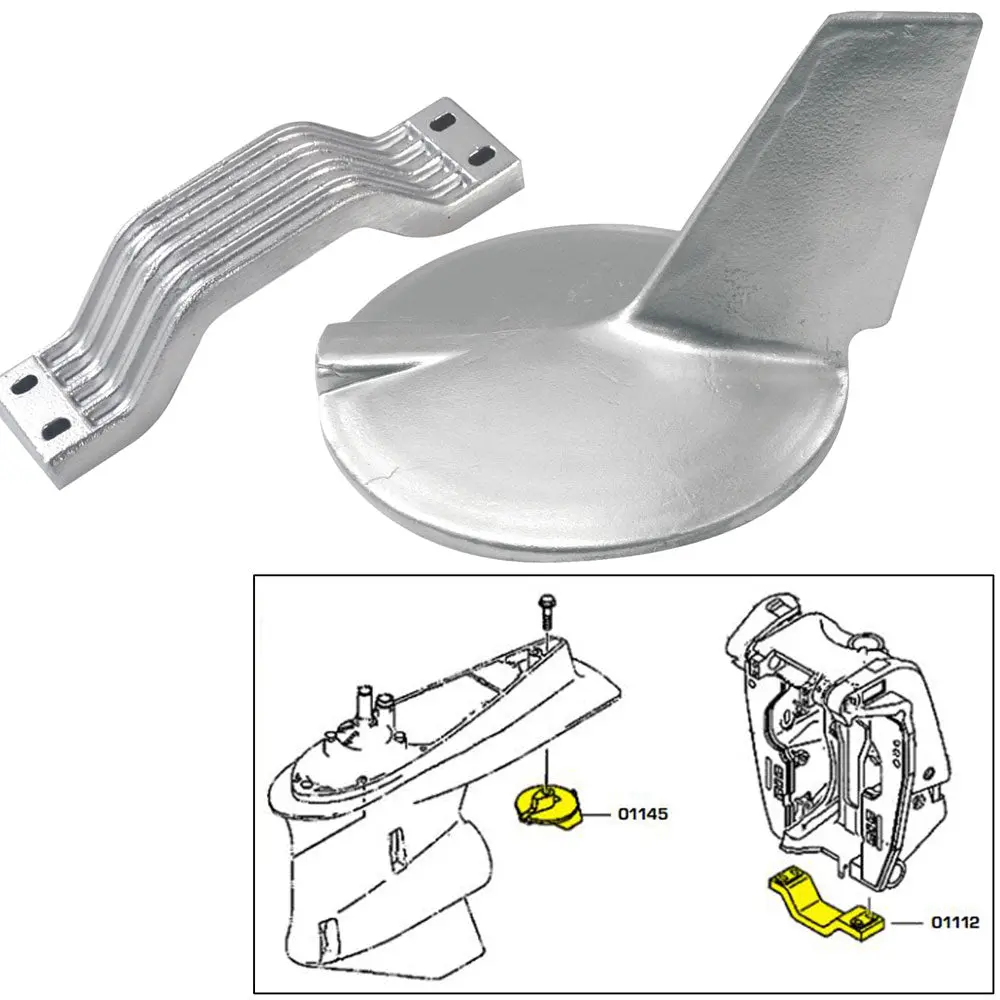 Tecnoseal Anode Kit W/Hardware - Yamaha 200-300Hp Hi-Performance - Aluminum [21106Al] 1
