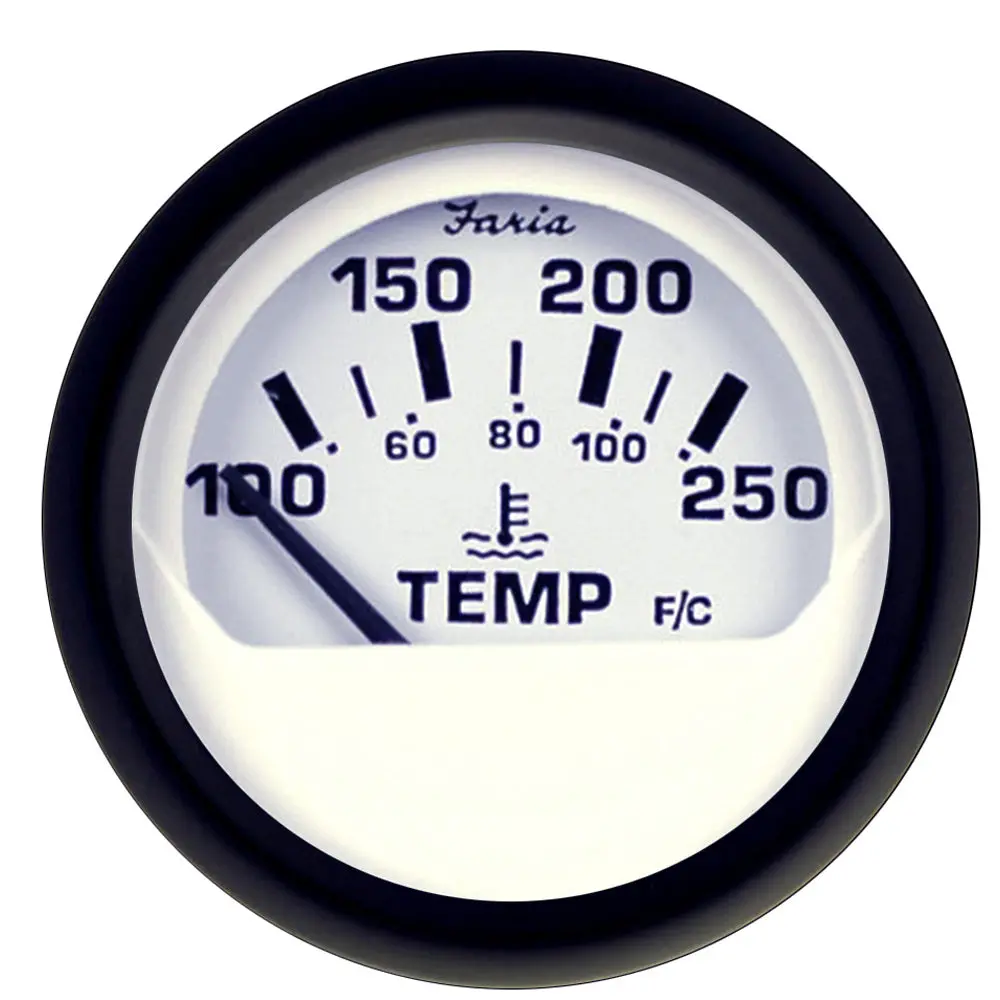 Faria Euro White 2" Water Temperature Gauge (100-250 Degreef) [12904] 1
