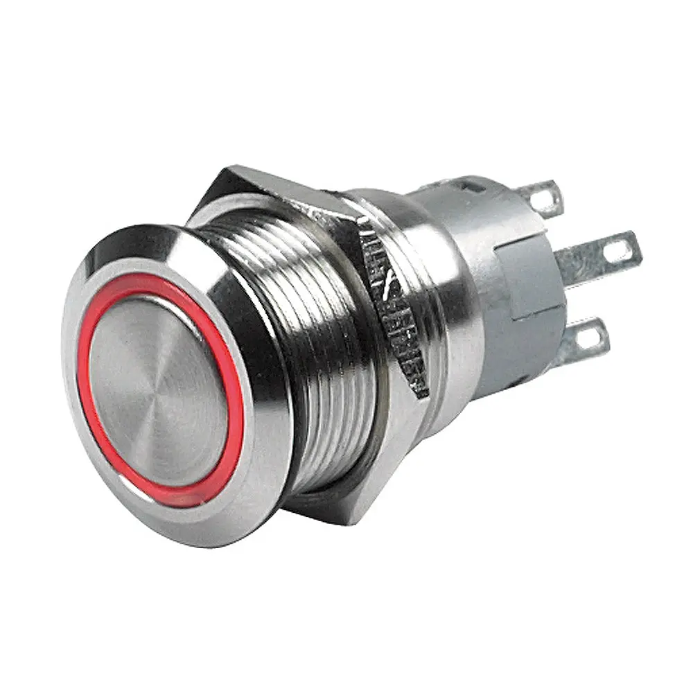 Marinco Push Button Switch - 24V Latching On/Off - Red Led [80-511-0005-01] 1