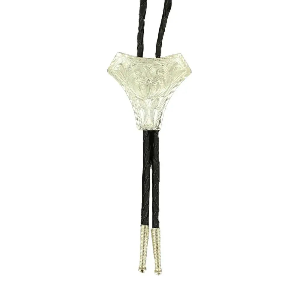 Double S Engraved Triangle Slide Bolo Tie 1