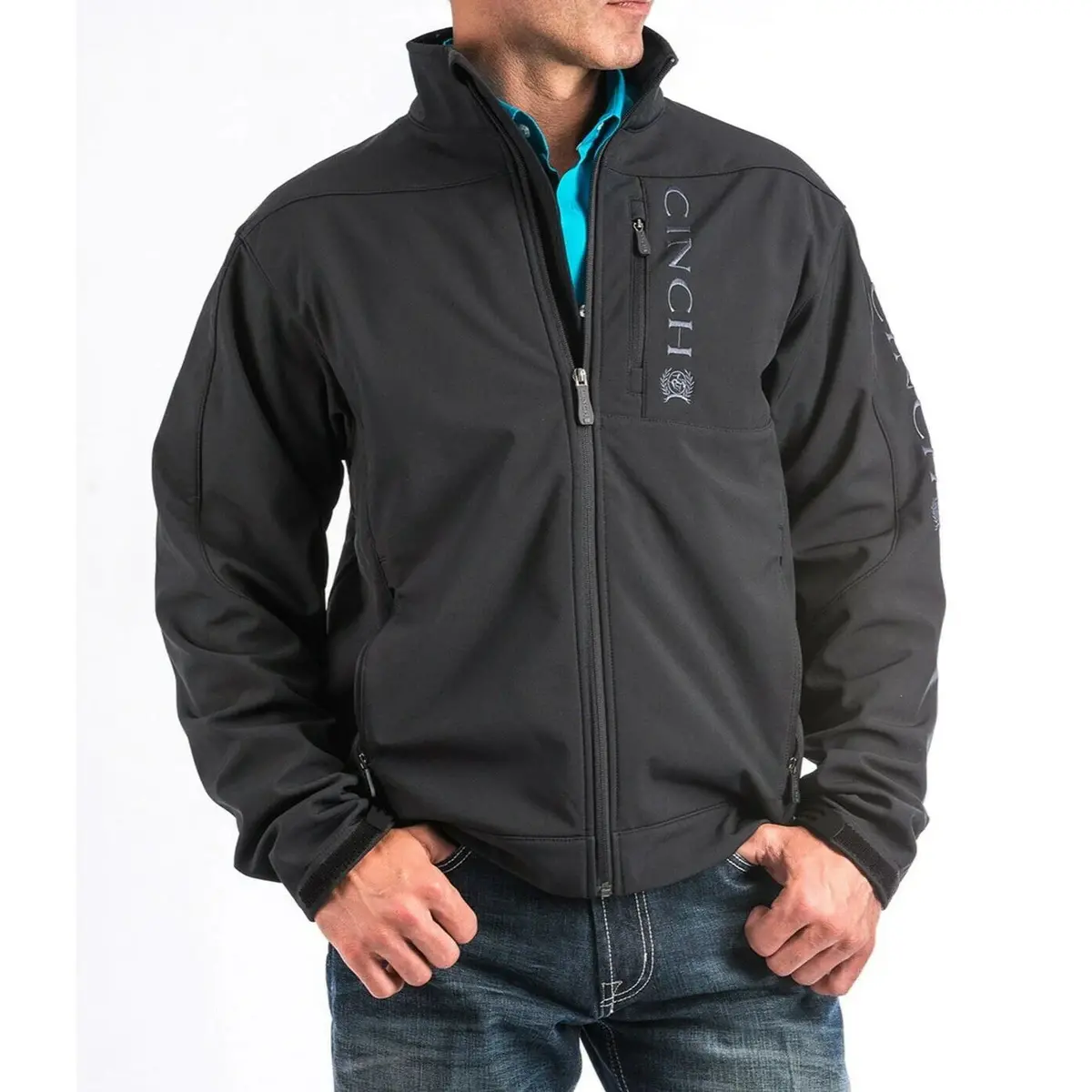 Cinch Men's Black Solid Bonded Jacket 1