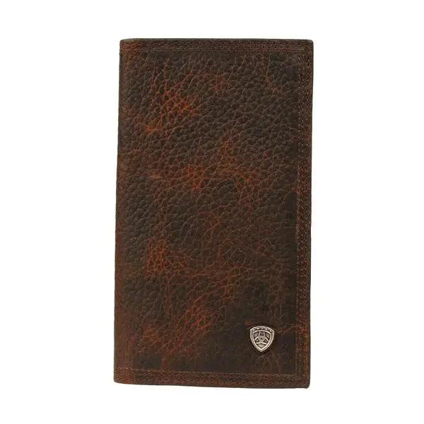 Ariat Rowdy Brown Shield Logo Rodeo Wallet 1