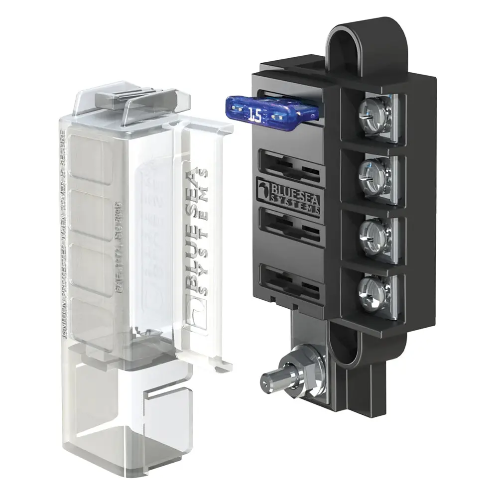 Blue Sea 5045 St Blade Compact Fuse Blocks - 4 Circuits W/Cover [5045] 1