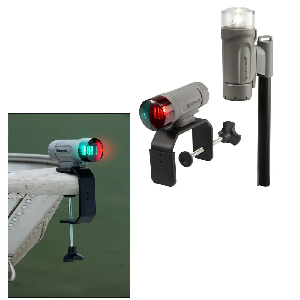 Attwood Paddlesport Portable Navigation Light Kit - C-Clamp, Screw Down Or Adhesive Pad - Gray [14194-7] 1