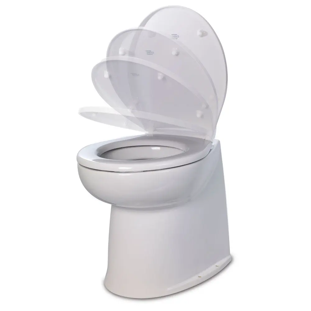 Jabsco 17" Deluxe Flush Fresh Water Electric Toilet W/Soft Close Lid - 12V [58040-3012] 1