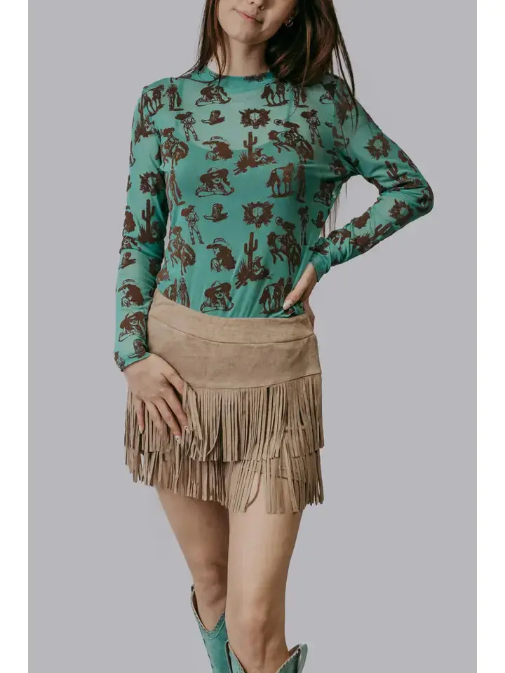 Daydreamer Velvet Mesh Top 1