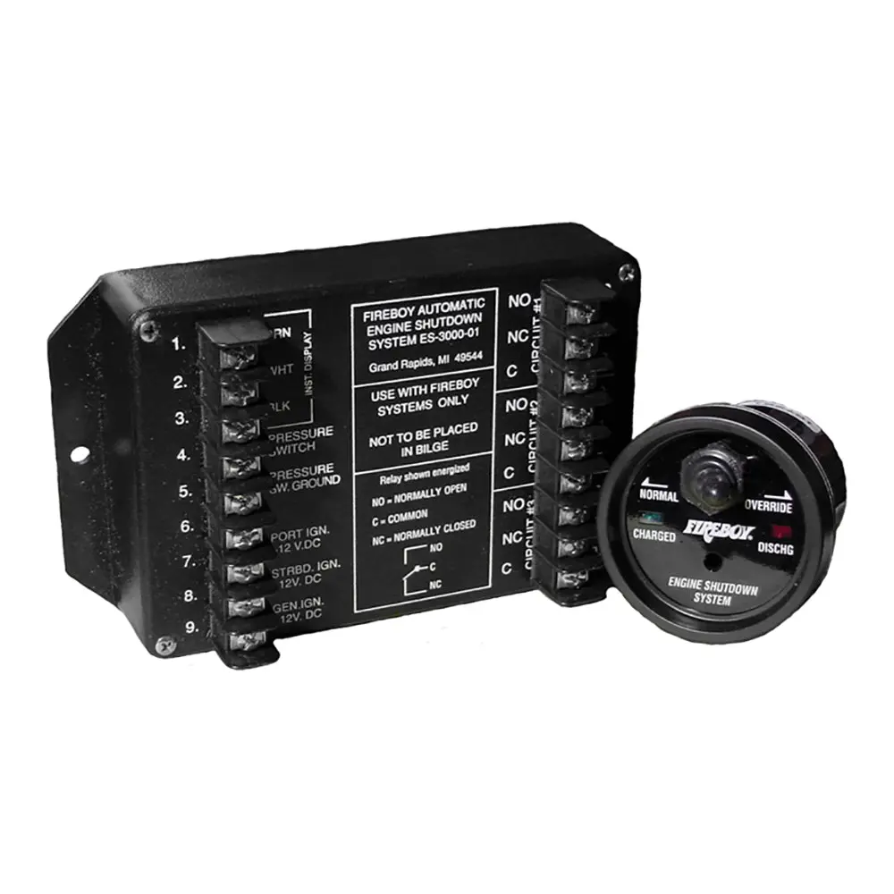 Fireboy-Xintex Engine Shutdown - 5 Circuit W/20A Relays - Round Display [Es-5000-01] 1