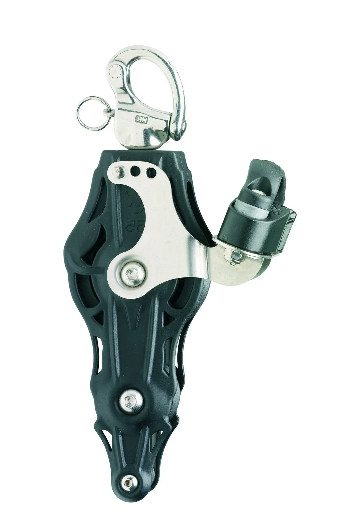 Wichard Triple 2 11/64" (55Mm) Fiddle Block W/ Swivel Head Snap Shackle, Becket & Cam Cleat 1