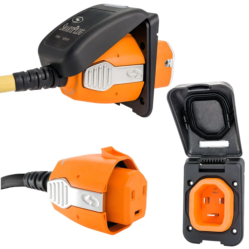 Smartplug 30 Amp Inlet  Female Cord Connector Combo - Black [B30assypb] 1