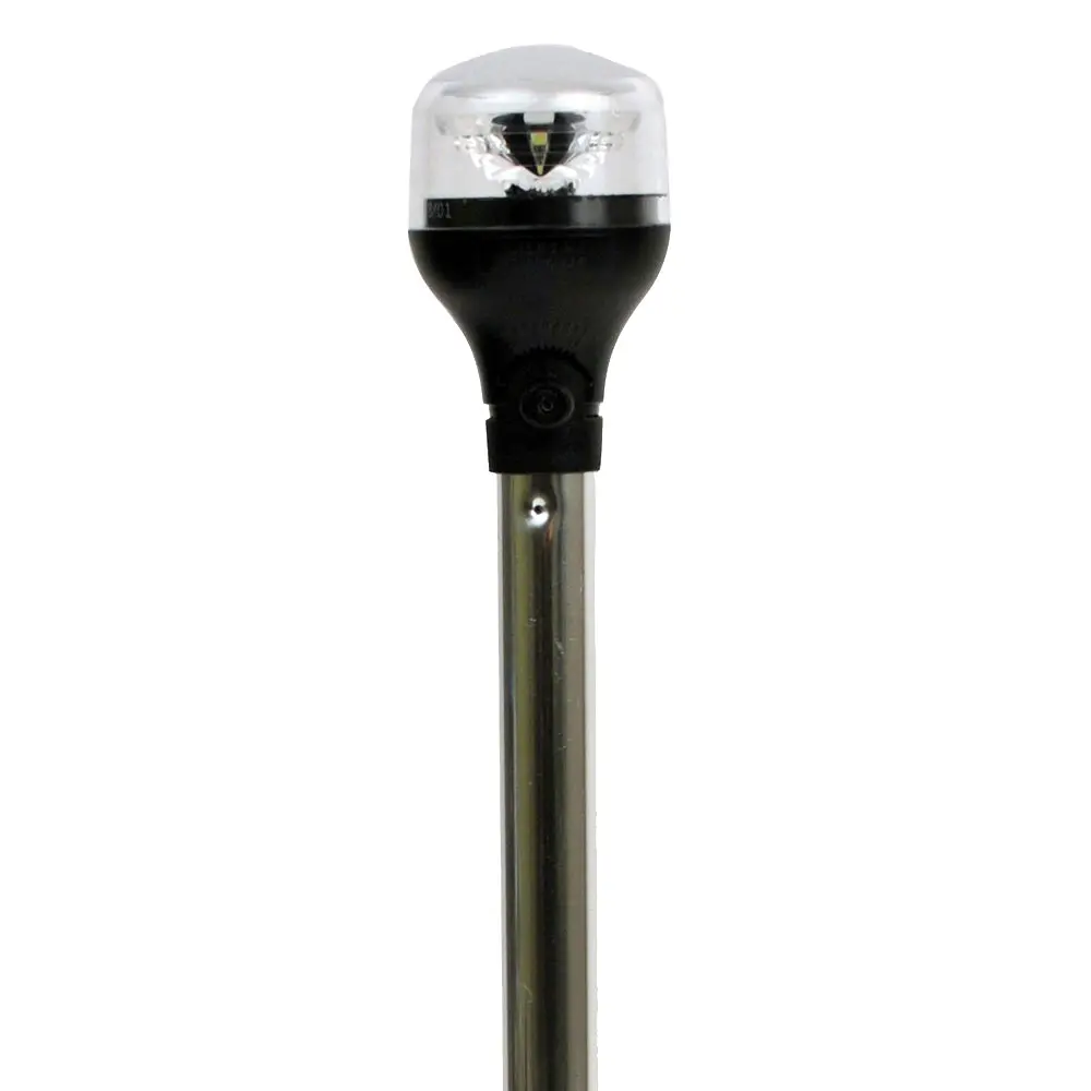 Attwood Lightarmor Plug-In All-Around Light - 20" Aluminum Pole - Black Horizontal Composite Base W/Adapter [5550-Pa20-7] 1