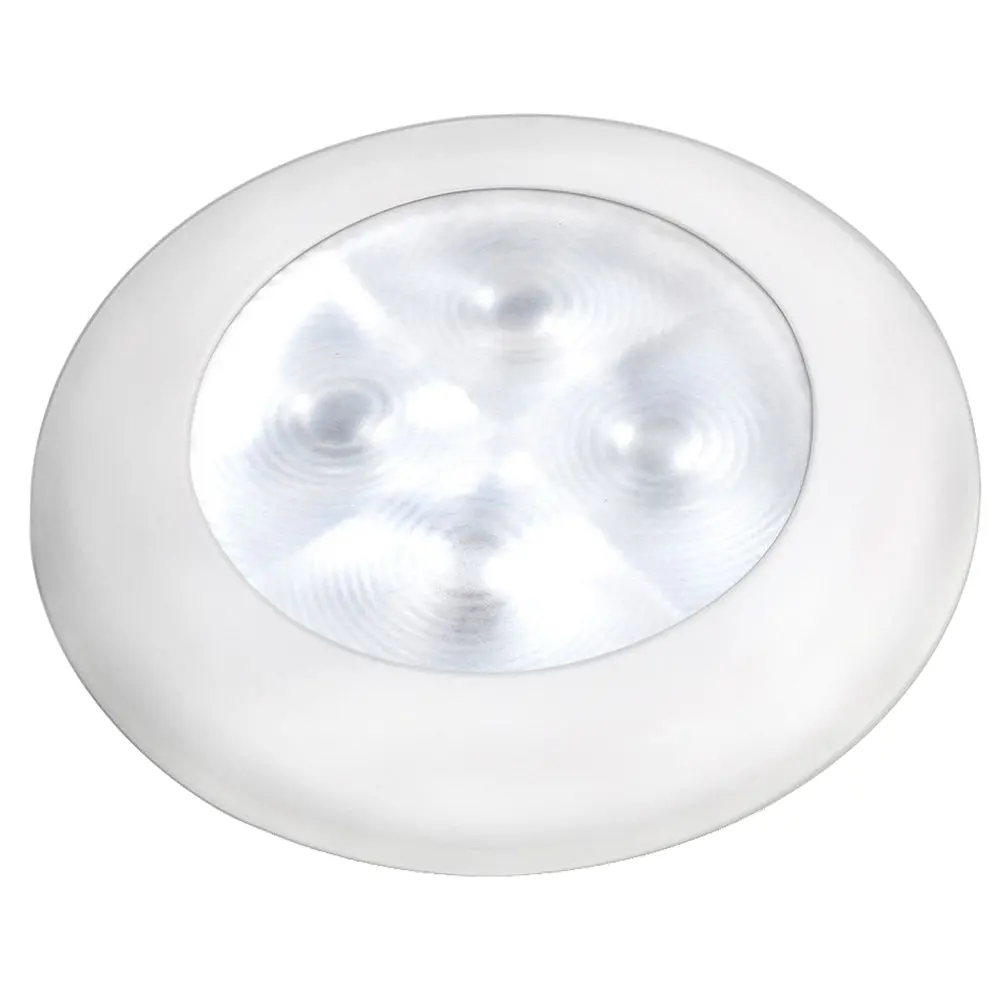 Hella Marine Slim Line Led 'Enhanced Brightness' Round Courtesy Lamp - White Led - White Plastic Bezel - 12V [980500541] 1