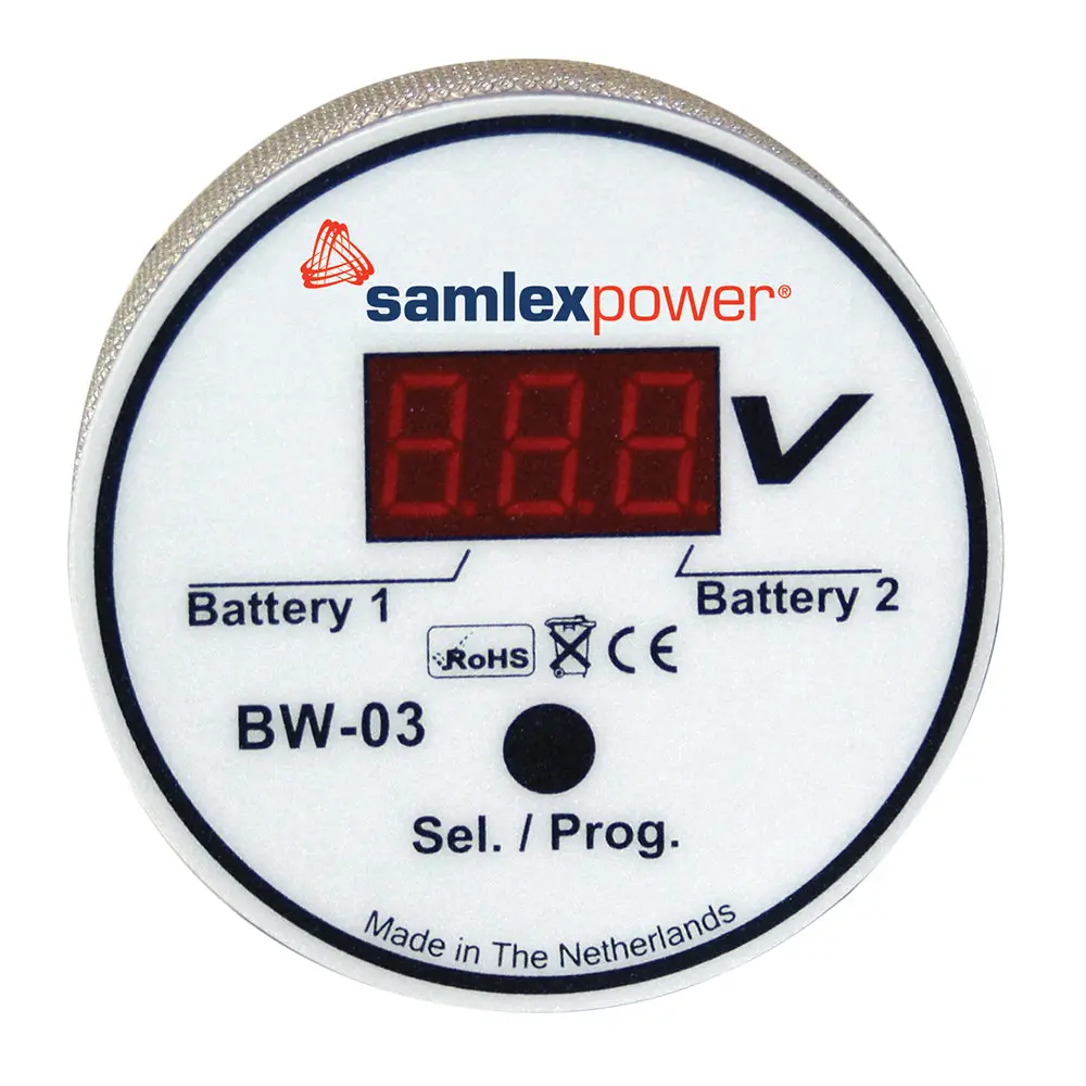 Samlex Dual Battery Monitor - 12V Or 24V - Auto Detection [Bw-03] 1