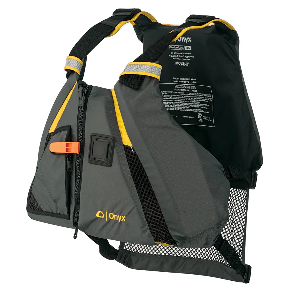 Onyx Movement Dynamic Paddle Sports Vest - Yellow/Grey - M/L [122200-300-040-18] 1