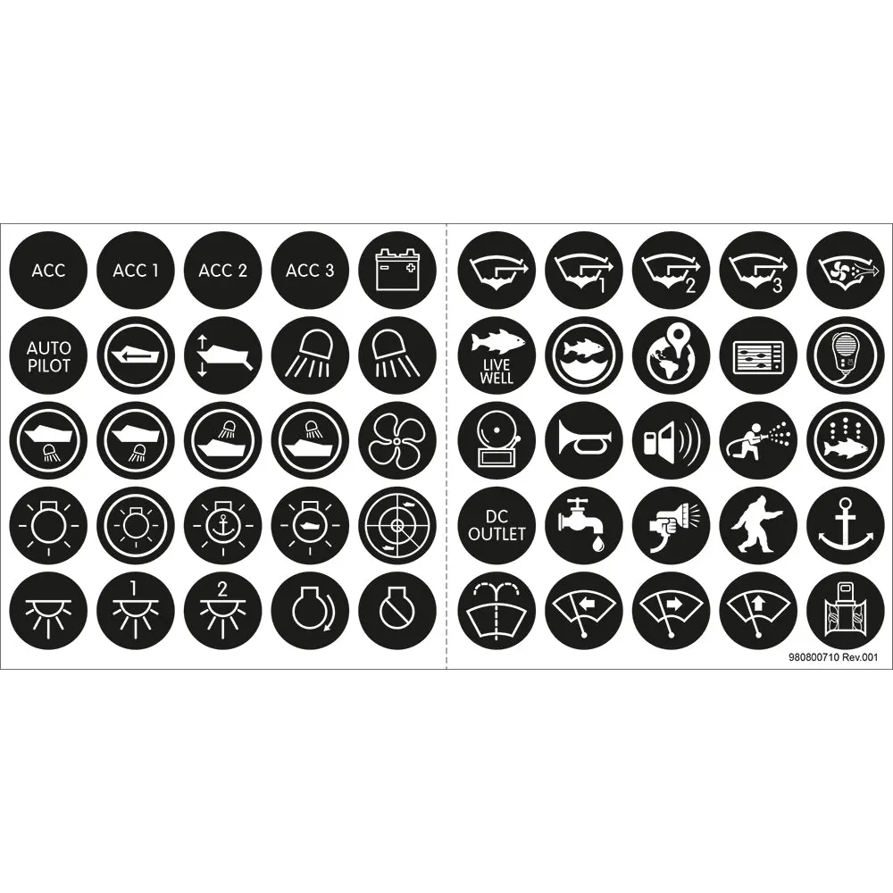 Blue Sea 4230 Push Button Switch Label Kit [4230] 1