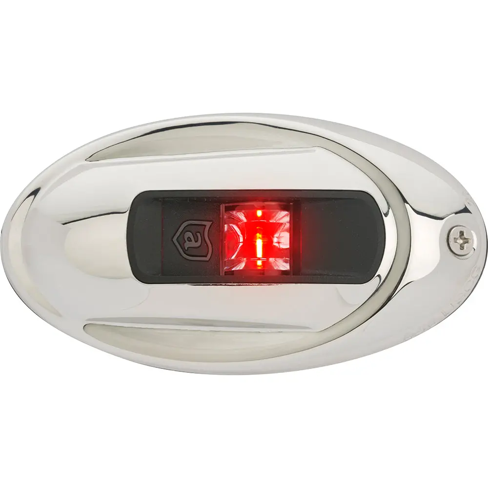 Attwood Lightarmor Vertical Surface Mount Navigation Light - Oval - Port (Red) - Stainless Steel - 2Nm [Nv4012ssr-7] 1