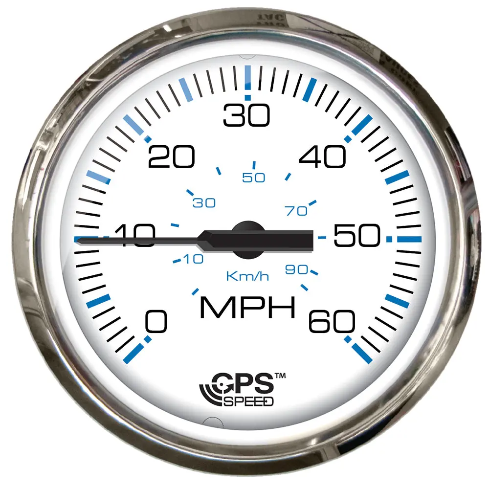 Faria Chesapeake White Ss 4" Studded Speedometer - 60Mph (Gps) [33839] 1