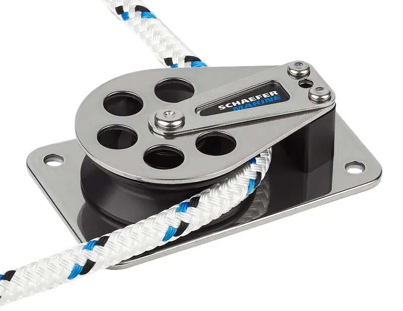 Schaefer Stainless Steel Cheek Block With 2 3/8" Aluminum Sheave 1
