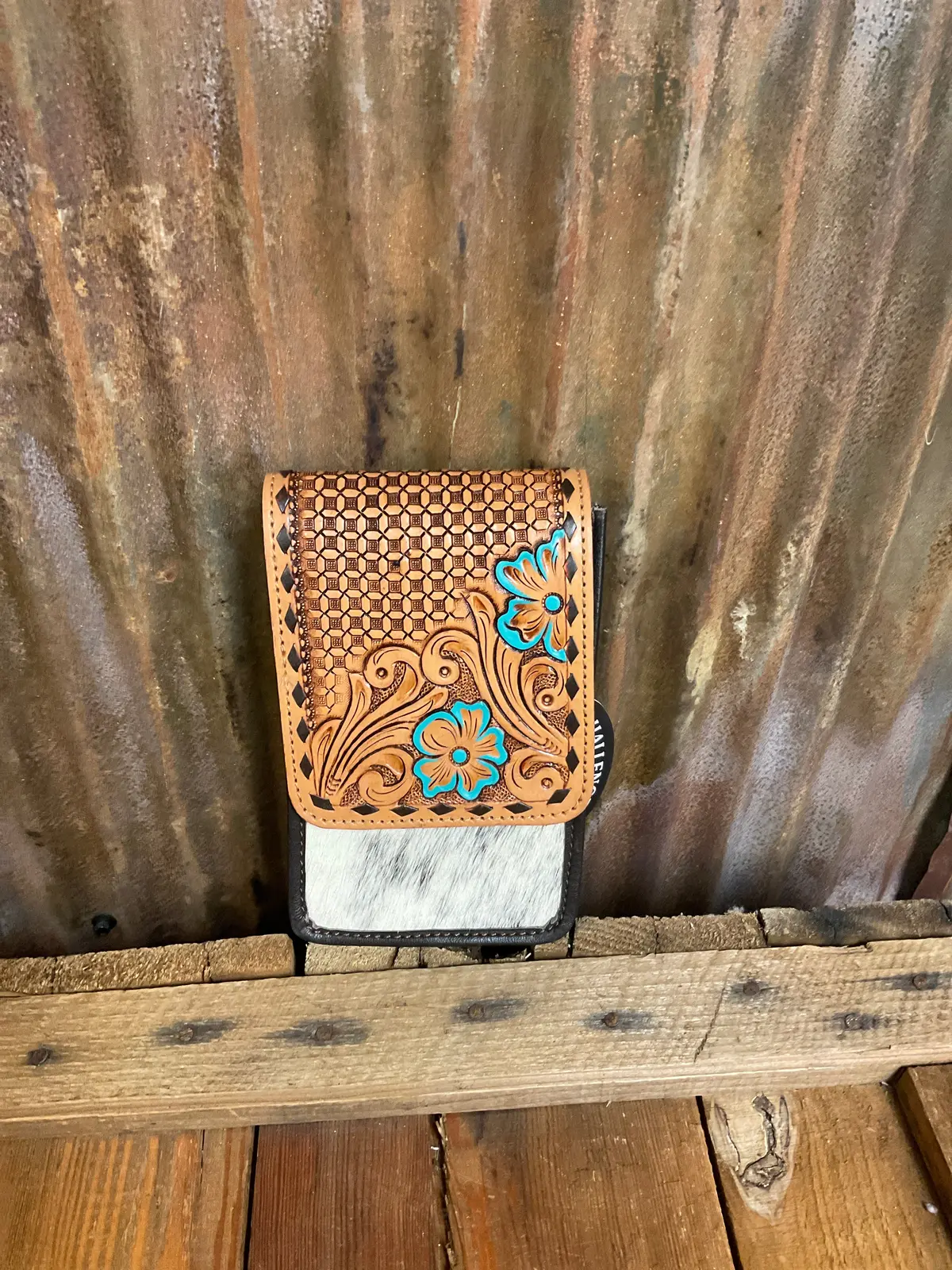 Challenger Sling Purse With Cowhide And Tooled Leather 1