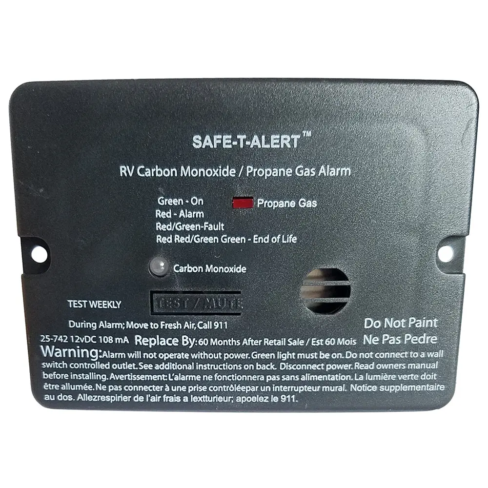 Safe-T-Alert Combo Carbon Monoxide Propane Alarm - Flush Mount - Mini - Black [25-742-Bl] 1