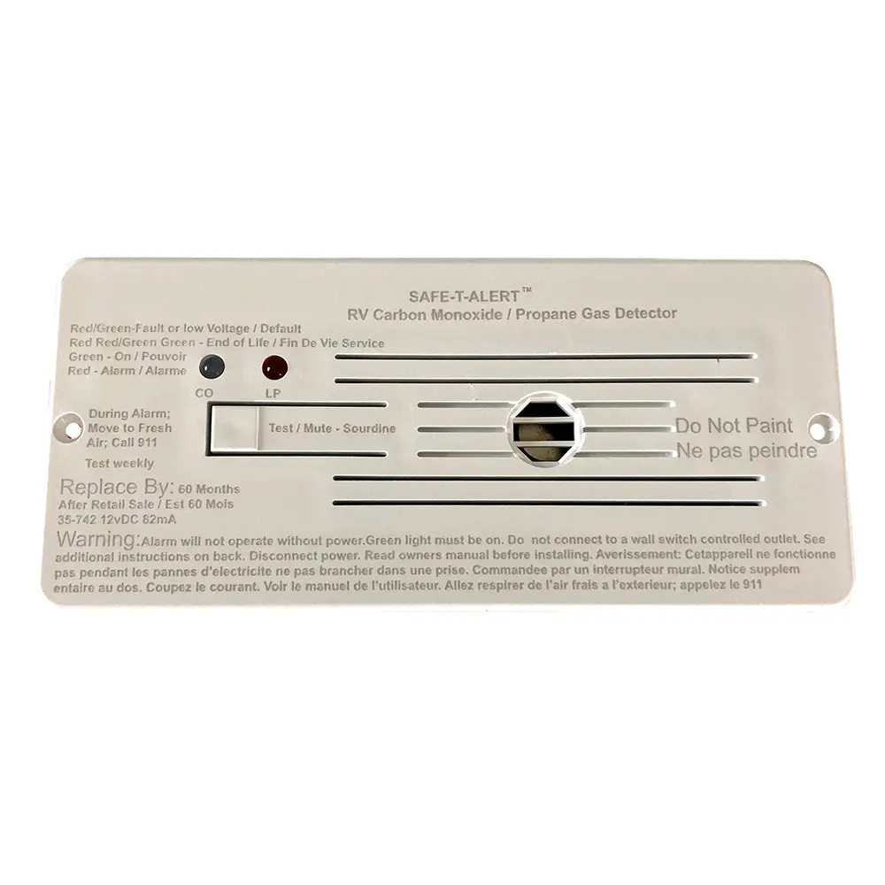 Safe-T-Alert Combo Carbon Monoxide Propane Alarms Flush Mount - White [35-742-Wht] 1