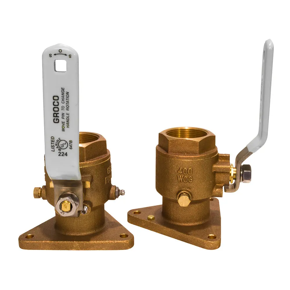 Groco 1-1/4" Bronze Tri-Flanged Ball Valve/Seacock [Fbv-1250] 1