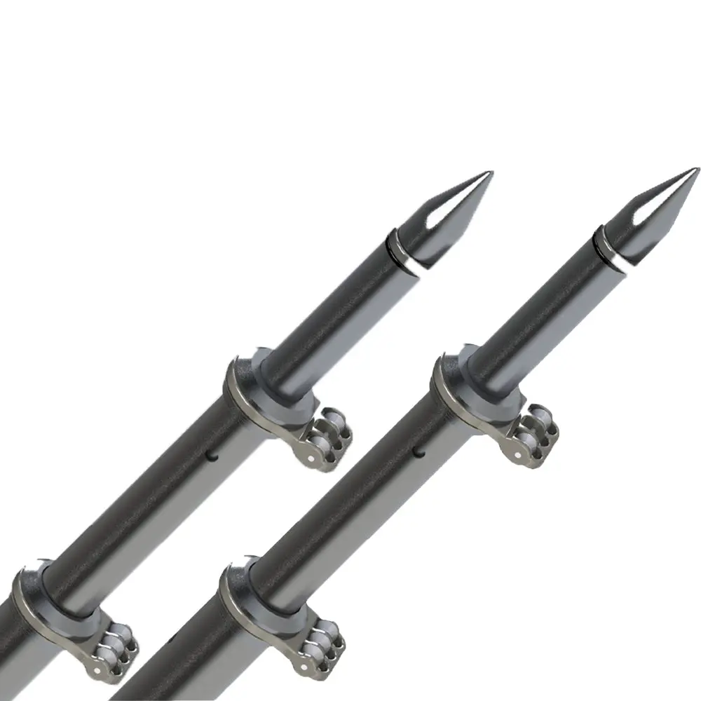 Taco 18 Deluxe Outrigger Poles W/Rollers - Silver/Black [Ot-0318Hd-Bka] 1