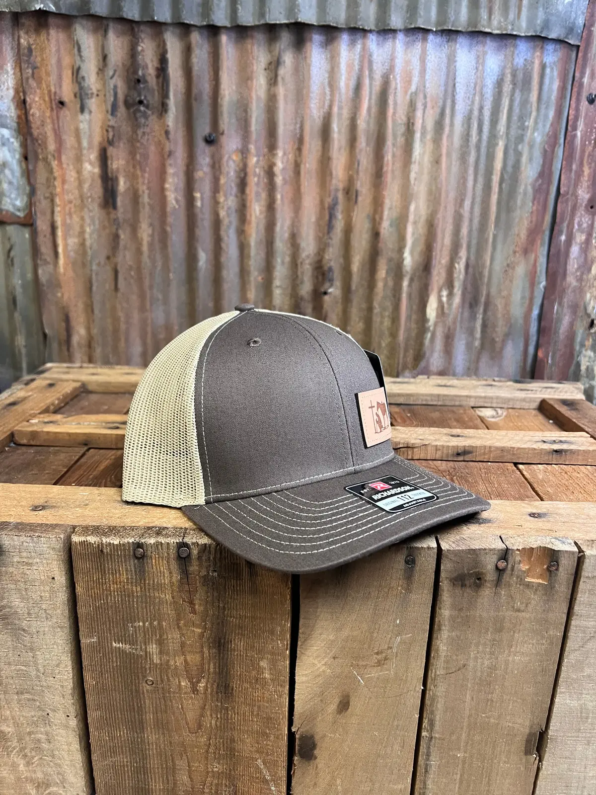 Dally Up Brown And Tan Cowboy Praying Patch 1