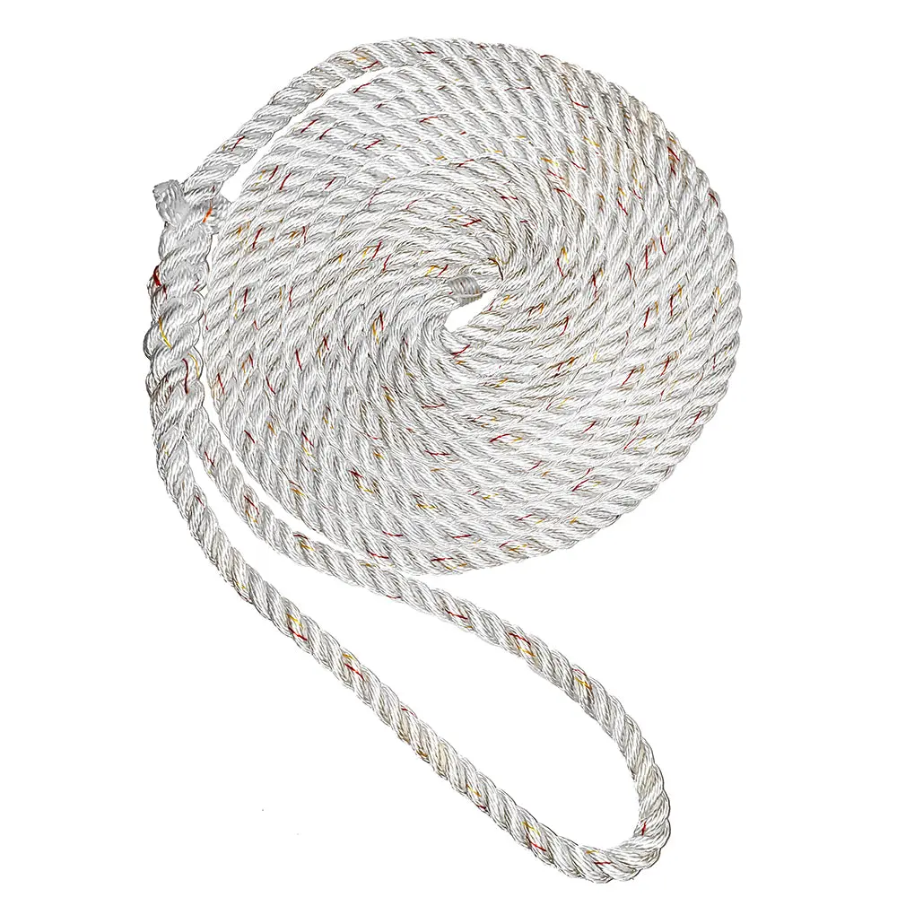 New England Ropes 3/4" Premium 3-Strand Dock Line - White W/Tracer - 50 [C6050-24-00050] 1