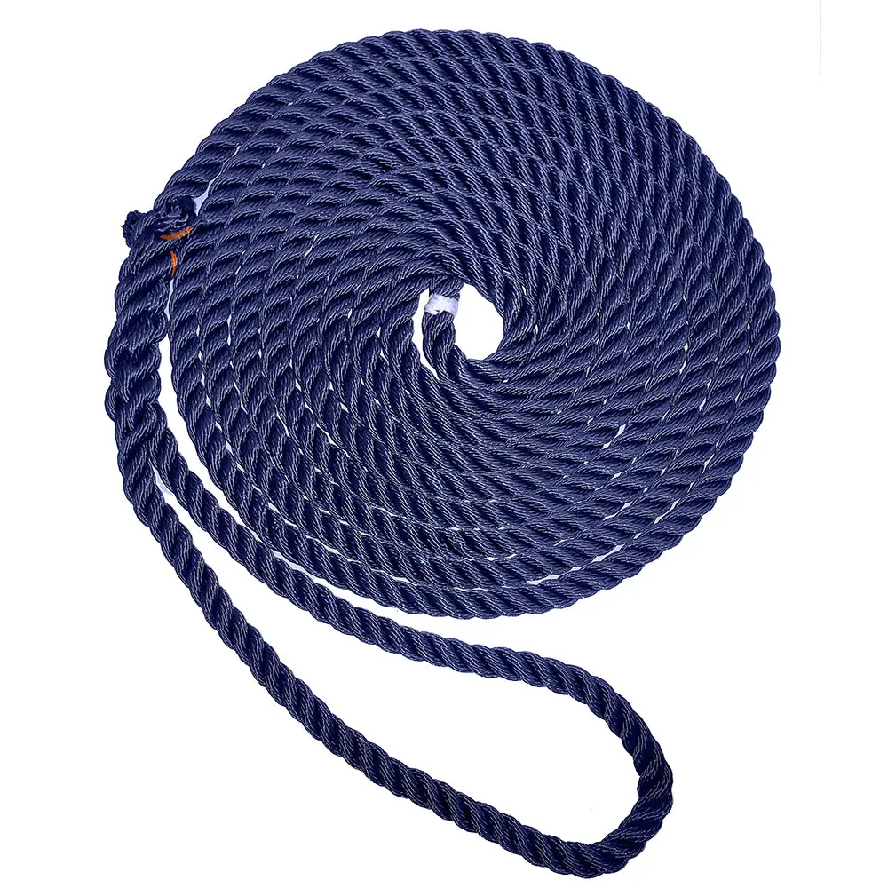New England Ropes 3/8" Premium 3-Strand Dock Line - Navy Blue - 25 [C6053-12-00025] 1
