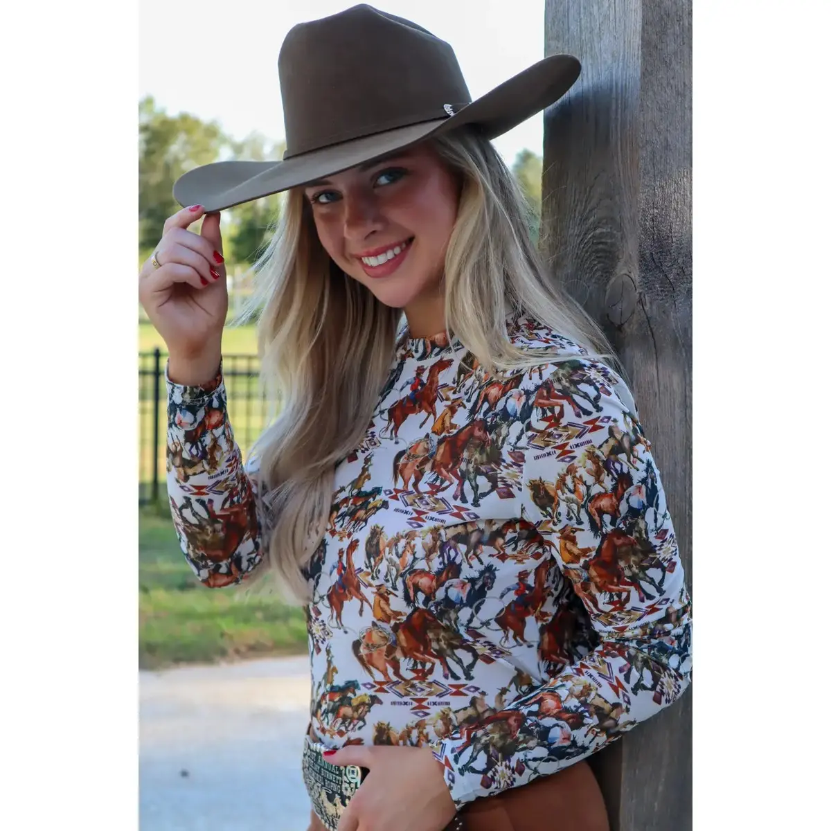 Buckaroo Long Sleeve Mesh Top 1