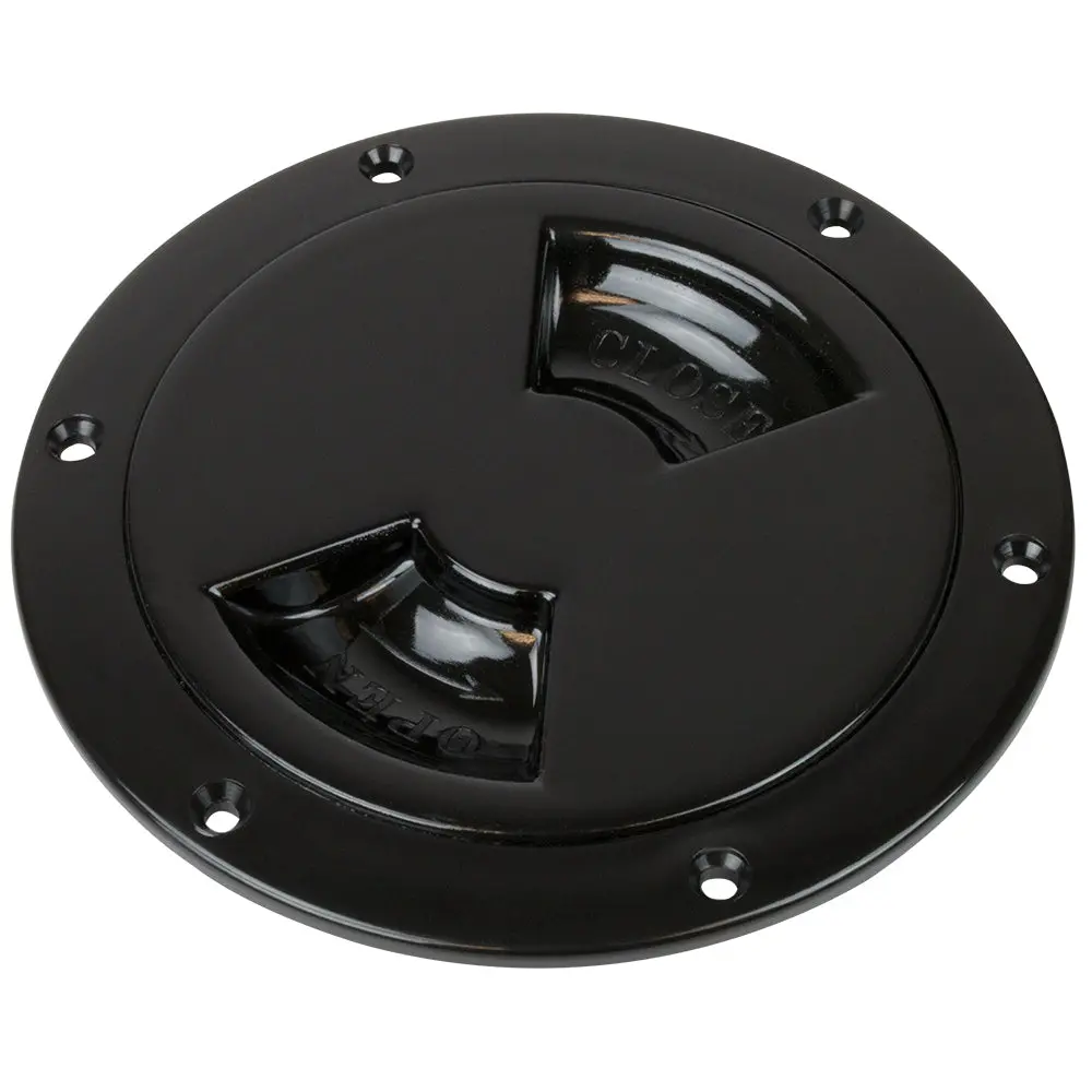 Sea-Dog Quarter-Turn Smooth Deck Plate W/Internal Collar - Black - 8" [336385-1] 1